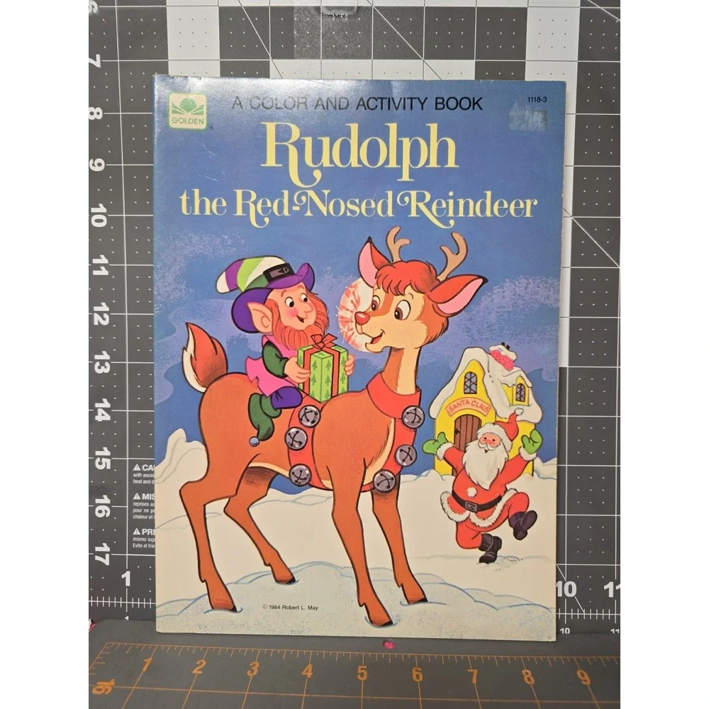 Vintage 1984 Rudolph The Red Nosed Reindeer Christmas Color Activity Book New